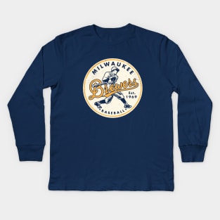 Milwaukee Brewers 2 by Buck Tee Originals Kids Long Sleeve T-Shirt